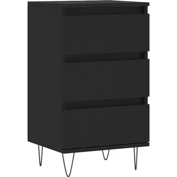 Komoda Skříňka se třemi zásuvkami, dřevotříska, černá, 40x35x70 cm