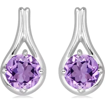 Náušnice Glow S Amethyst - stříbrné náušnice s fialovým ametystem