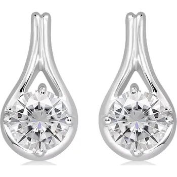 Náušnice Glow White Topaz - stříbrné náušnice s bílým topazem