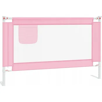 Dětská zábrana Zábrana na postel, růžová, 120x25 cm, výška 70-95 cm