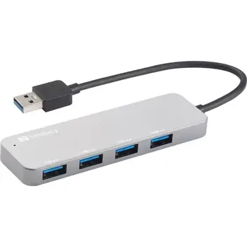 Notebook Sandberg USB 3.0 Hub 4 ports šedá
