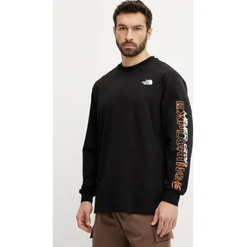 Pánské oblečení Bavlněné tričko s dlouhým rukávem The North Face TNF X NSE NF0A8C3ZJK31 černá 99X, vel. S