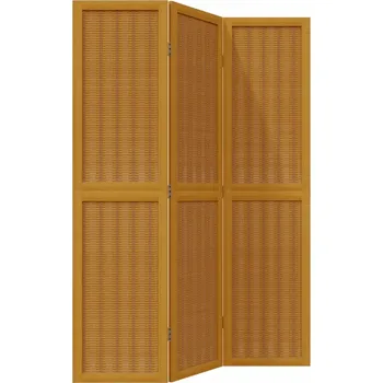 Paraván Paraván z bambusu a dřeva paulovnie, hnědý, 105-110 x 160 cm, 3 panely