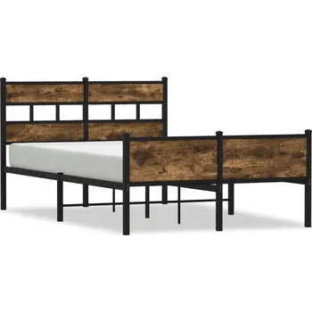 Postel Kovový rám postele 120x190 cm, barva kouřový dub, 196x125x91,5 cm