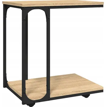 Konferenční stolek Industriální odkládací stolek na kolečkách, dub sonoma, 50x35x55,5 cm