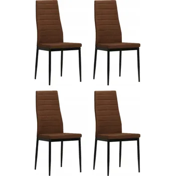 Jídelní židle Sada 4 jídelních židlí, hnědá, 43x44x96 cm, látka/kov