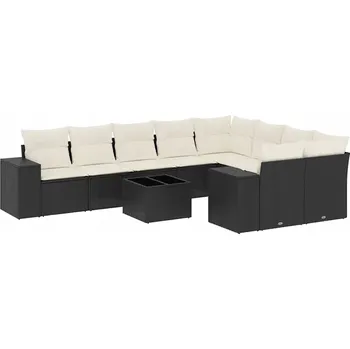 Sedací souprava Modulární sedací souprava z PE ratanu, černá, rozměry sedáků: 55x5