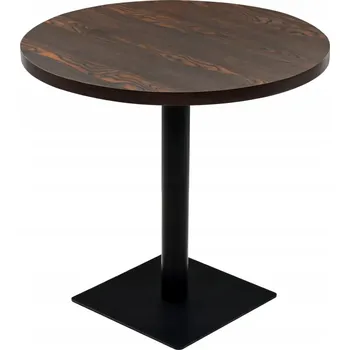 Jídelní stůl Bistro stolek ve francouzském stylu, tmavý jasan, MDF + Ocel, 80 x 75 cm