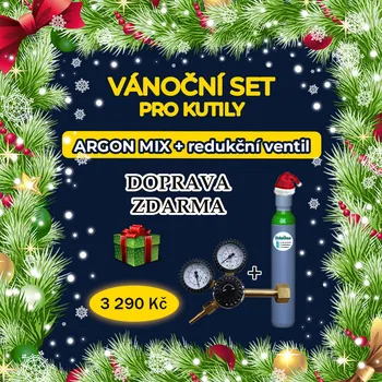 Příslušenství ke svářečce Vánoční set - tlaková lahev Mix 18% (8L) + redukční ventil