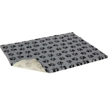 Pelíšek pro psa Vetbed protiskluz Drybed šedá packy DELUXE, vlas 30 mm Rozměr: 100x150 cm