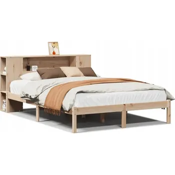 Postel Postel s regálem z masivního borovicového dřeva 219,5 x 146 x 82 cm