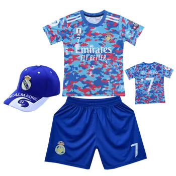 Numberoplus Dětský fotbalový dres Komplet + fotbalová kšiltovka Real Madrid Pre Match Ronaldo CR7 Velikost: 14 let ( vel.158)