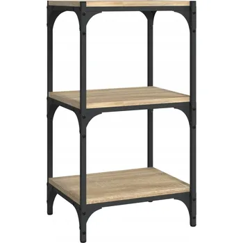 Knihovna Regál na knihy industriální, 3 police, dub sonoma, 40x33x70,5 cm