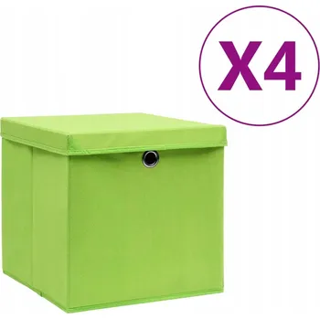 Úložný box Skládací úložné boxy s víkem, zelené, 28x28x28 cm