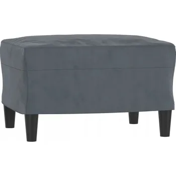 Taburet Podnožka z Aksamitu Tmavě Šedá, Překližka, 60x50x41 cm