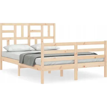 Postel Dřevěná borovicová postel 205,5 x 125,5 x 104 cm, neošetřená, s čelem