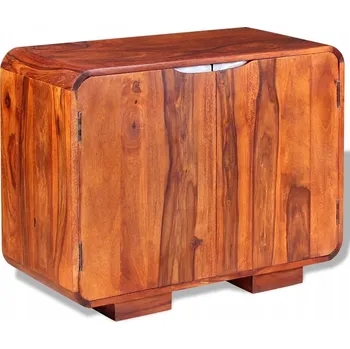 Komoda Skříňka z masivního akáciového dřeva s přihrádkami, hnědá, 75x35x60 cm