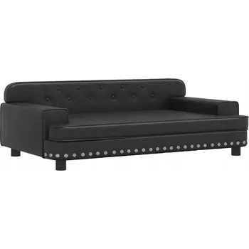 Pohovka Pohovka pro psa z masivního borovicového dřeva a umělé kůže, 90x53x30 cm