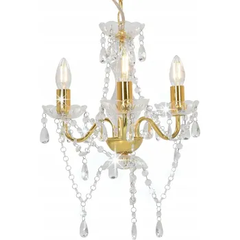 Lustr Elegance 3-ramenný, Zlatý/Průhledný, 36x42 cm