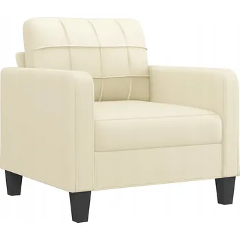 Křeslo Relaxační křeslo z umělé kůže, krémové, 78x77x80 cm