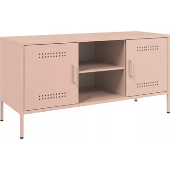 Televizní stolek TV stolek v industriálním stylu Ocel Růžová 100,5x39x50,5 cm