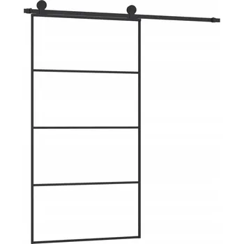 Interiérové dveře Posuvné dveře hliníkové se sklem ESG černé 102,5x205 cm