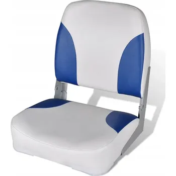 Skládací lodní křeslo s voděodolným polštářem, modro-bílé, 41x36x