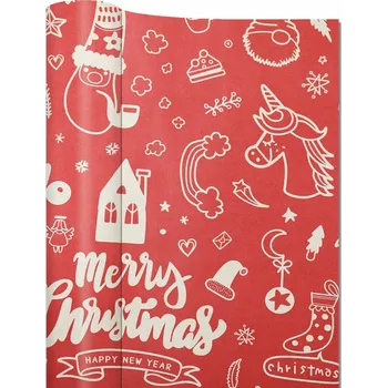 Balící papír Vánoční balicí papír na dárky 43cm x 15m červený