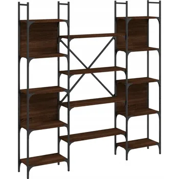 Knihovna Knihovna s otevřenými policemi, hnědý dub, 155,5x24x166,5 cm