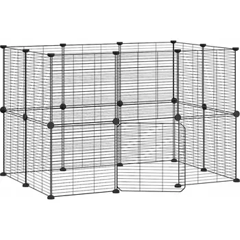 Klec pro zvířata z ocelových panelů, černá, 35x35 cm