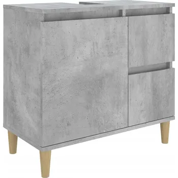 Koupelnový nábytek Koupelnová skříňka z eukalyptového dřeva, šedá betonu, 65x33x60 cm