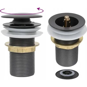 Sifon Zátka Klik-Klak bez přepadu 6,4x6,4x9,1 cm Šedá Zinek/Mosaz