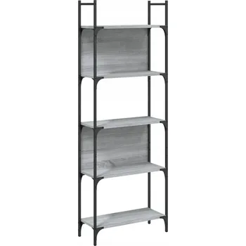 Knihovna Regál na knihy s otevřenými policemi, šedý dub sonoma, 60,5x24x166,5 cm