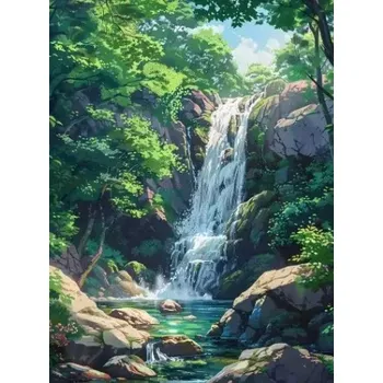Diamantové malování Diamantové malování/Huacan - Vodopád