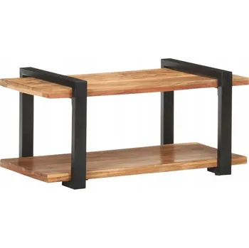 Televizní stolek TV stolek z akáciového dřeva a železných nohou, 90x40x40 cm