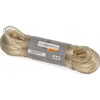 VESPERO - Šňůra na prádlo - Ocelové lanko - 50 m