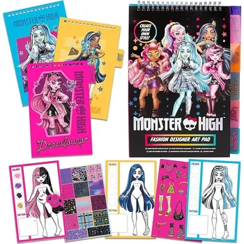 Panenka Monster High - Designérský notes s nálepkami
