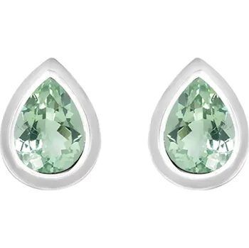 Náušnice Ladet Green Amethyst - stříbrné náušnice s zeleným amethystem