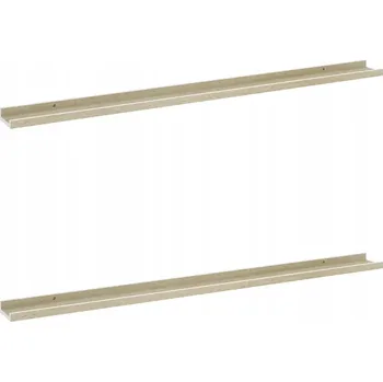 police Nástěnná police z MDF, bílá a dub sonoma, 115x9x3 cm