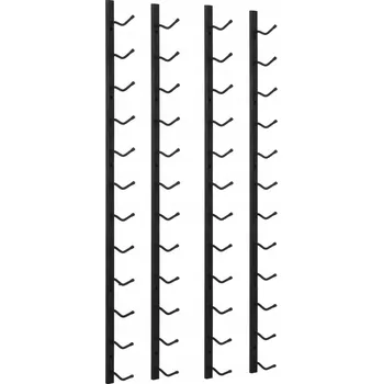 Stojan na víno Nástěnný stojan na víno z železa, černý, 19 x 11 x 116 cm, pro 24 lahví