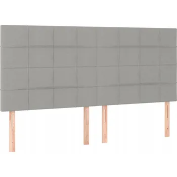 Čelo postele nastavitelné, světle šedé, 160x5x118/128 cm, látka