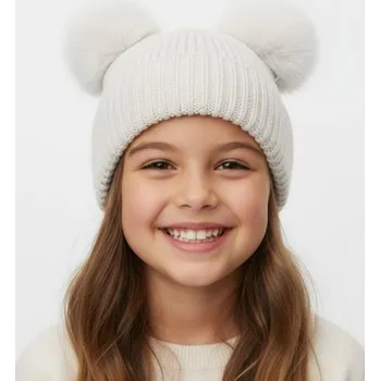 Čepice Sinsay - Čepice s bambulemi - krémová - 112FU-01X - 112FU-01X-M