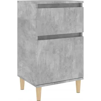 Noční stolek Noční stolek z eukalyptového dřeva, betonu šedý, 40x35x70 cm