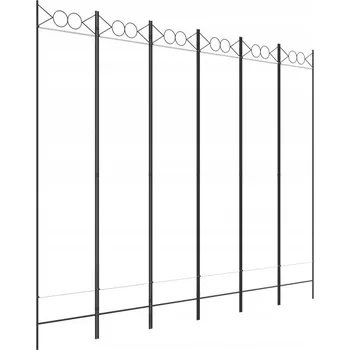 Paraván 6dílná skládací Paraván , bílá textil , 240x200 cm