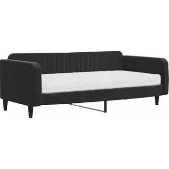 Pohovka Černá pohovka 2v1 s matrací 223 x 110 x 75 cm