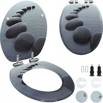 WC sedátko WC sedátko MDF Softclose šedé, pomalu padající, antibakteriální