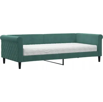 Pohovka Tmavě zelená pohovka s funkcí spaní 229 x 100 x 68 cm s matrací 90 x 200 cm