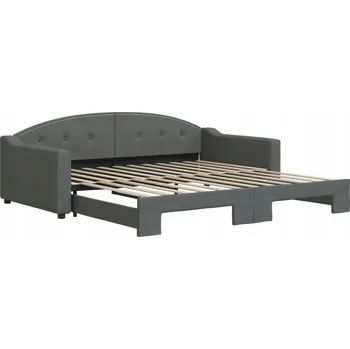 Pohovka Tmavě šedá rozkládací lenoška-pohovka 223 x 110 x 75 cm