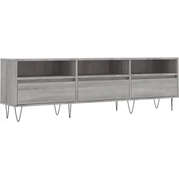 Televizní stolek TV stolek s železnýma nohama, šedý dub sonoma, 150x30x44,5 cm