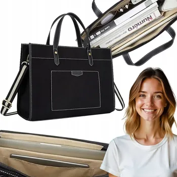Kabelka ELEGANTNÍ DÁMSKÁ VELKÁ PLÁTĚNÁ TAŠKA DO ŠKOLY, DO PRÁCE, PROSTORNÁ